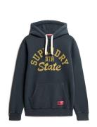 Superdry Track & Field Graphic Hoodie Blå