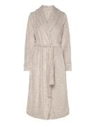 Hunkemöller Robe Fleece Long Emb H Ycomb Kräm