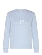 GANT Reg Tonal Shield C-Neck Sweat Blå