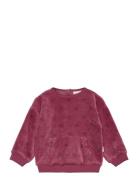 Minymo Sweatshirt Ls Aop Velour Rosa