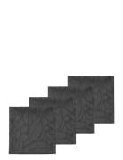 Södahl Napkins Abstract Leaves Damask Ash 4 Pcs Grå