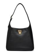 Lauren Ralph Lauren Leather Large Tanner Shoulder Bag Svart