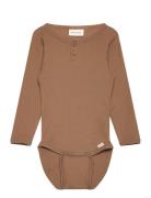 Minymo Body Ls Rib Brun