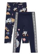 Lindex Leggings 2 Pack Trucks Marinblå