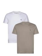 Calvin Klein Jeans 2 Pack Monologo T-Shirt Beige