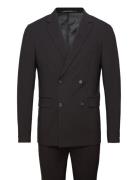 Lindbergh Plain Db Mens Suit - Normal Lenght Svart