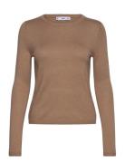 Mango Fine-Knit Crew-Neck Sweater Beige