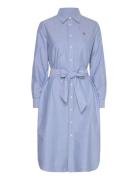 Polo Ralph Lauren Belted Cotton Oxford Shirtdress Blå