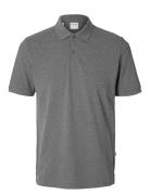 Selected Homme Slhslim-Atlas Ss Polo Grå