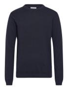 Lindbergh 100% Recycle Knit Round Neck Marinblå