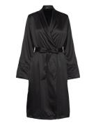 Hunkemöller Robe Long Satin Fleece Svart