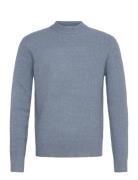 Mango Knitted Sweater With Squared Structure Blå