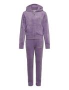 Juicy Couture Diamante Hood & Slim Jogger Set Lila