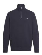 GANT Texture Half-Zip Blå