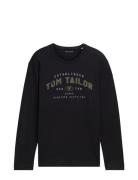 Tom Tailor Printed Longsleeve Svart