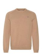 GANT Casual Cotton Saddle C-Neck Beige