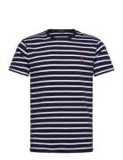 Polo Ralph Lauren Custom Slim Fit Striped Jersey T-Shirt Marinblå