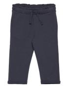 Mango Elastic Waist Cotton Trousers Marinblå