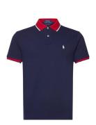 Polo Ralph Lauren Custom Slim Fit Mesh Polo Shirt Marinblå