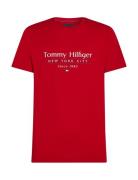 Tommy Hilfiger Hilfiger Center Stack Tee Röd