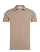 Lindbergh Stretch Polo Shirt S/S Beige