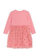 Minymo Dress Ls W. Tulle Rosa