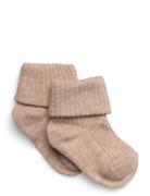 Mp Denmark Cotton Rib Baby Socks Beige