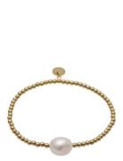 Bud To Rose Baroque Pearl Bracelet Gold Guld