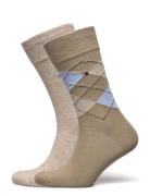 Tommy Hilfiger Th Men Sock Check 2P Beige