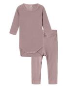 Name It Nbnkab Ls Body Legging Set Noos Rosa