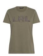 Lauren Ralph Lauren Beaded-Logo Cotton Jersey Tee Grön