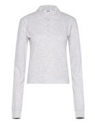 Monki Long-Sleeved Polo Top Grå