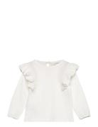 Mango 100% Cotton T-Shirt With Ruffles Vit