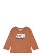 Mango T-Shirt With Print Drawing Brun