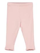 Lindex Leggings Rib W Frill Rosa