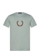 Fred Perry Textr Laurel Wreath Tee Blå