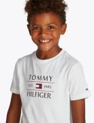 Tommy Hilfiger Tommy Flag Hilfiger Reg Tee Ss Vit