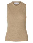 Selected Femme Slfingrid Sl Knit Top Beige