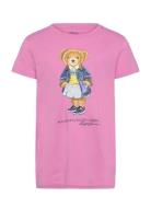 Ralph Lauren Kids Polo Bear Cotton Jersey Tee Rosa