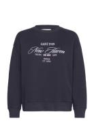 GANT Graphic C-Neck Sweat Marinblå