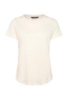 Lauren Ralph Lauren Linen-Blend Jersey Short-Sleeve Tee Kräm