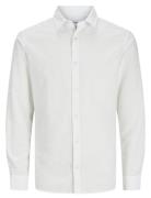 Jack & J S Jjebreeze Linen Blend Shirt Ls Sn Jnr Vit