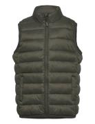 Mango Quilted Gilet Khaki Green