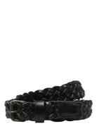 Jack & J S Jacnate Braided Leather Belt Svart