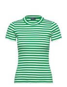 Polo Ralph Lauren Striped Ribbed Cotton Crewneck Tee Grön