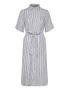 GANT Reg Linen Striped Shirt Dress Blå