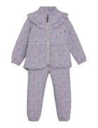 En Fant Thermal Set W. Frills, Aop Lila