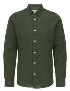 ONLY & SONS Onscaiden Life Ls Solid Linen Shirt Noos Grön