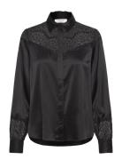 Rosemunde Rwjade Ls Lace Shirt Svart