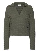 Monki Loose Open-Knit Sweater Grön